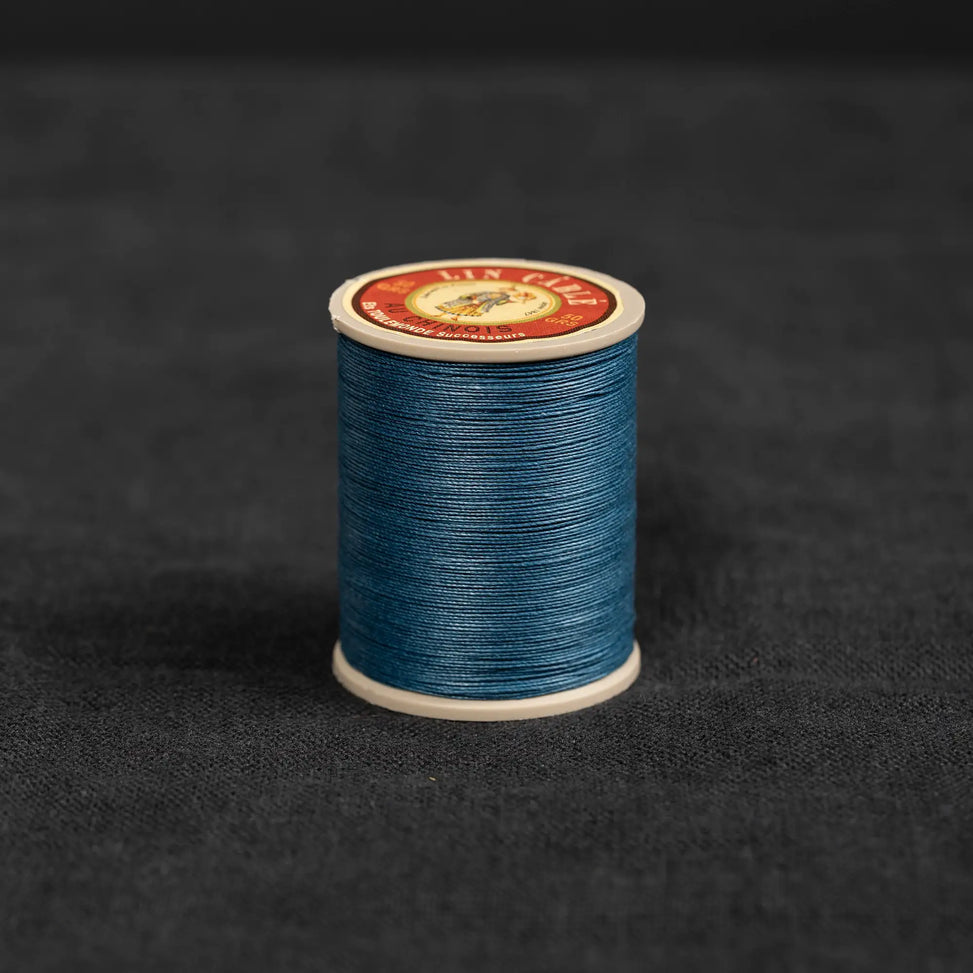 Fil Au Chinois #832 - 266 Blue (0.43mm) Waxed Linen Thread "Lin Cable" Made in France