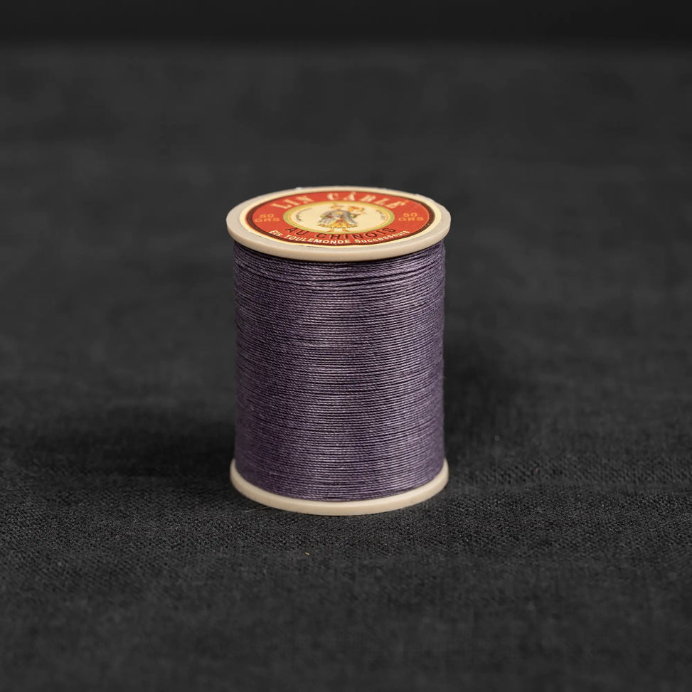 Fil Au Chinois #832 - 346 Aubergine (0.43mm) Waxed Linen Thread "Lin Cable" Made in France