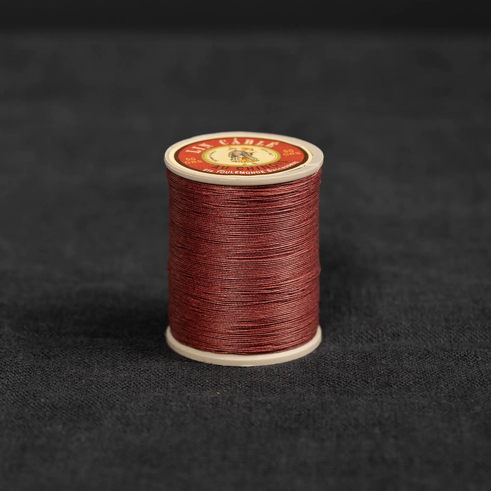Fil Au Chinois #832 - 425 Brick (0.43mm) Waxed Linen Thread "Lin Cable" Made in France