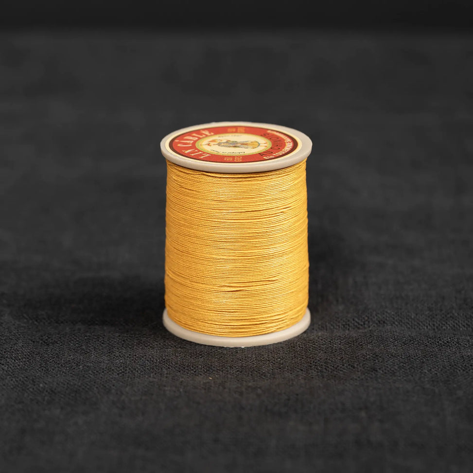 Fil Au Chinois #832 - 508 Yellow (0.43mm) Waxed Linen Thread "Lin Cable" Made in France
