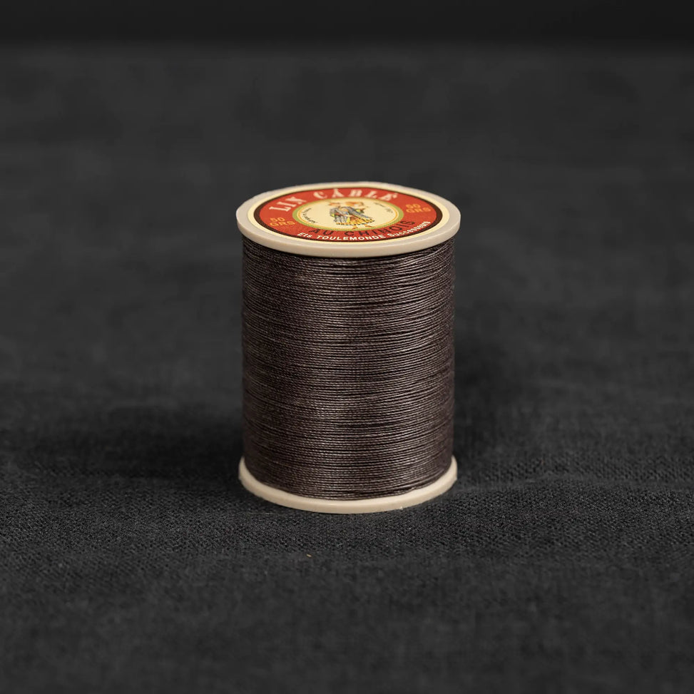 Fil Au Chinois #832 - 901 Dark Brown (0.43mm) Waxed Linen Thread "Lin Cable" Made in France