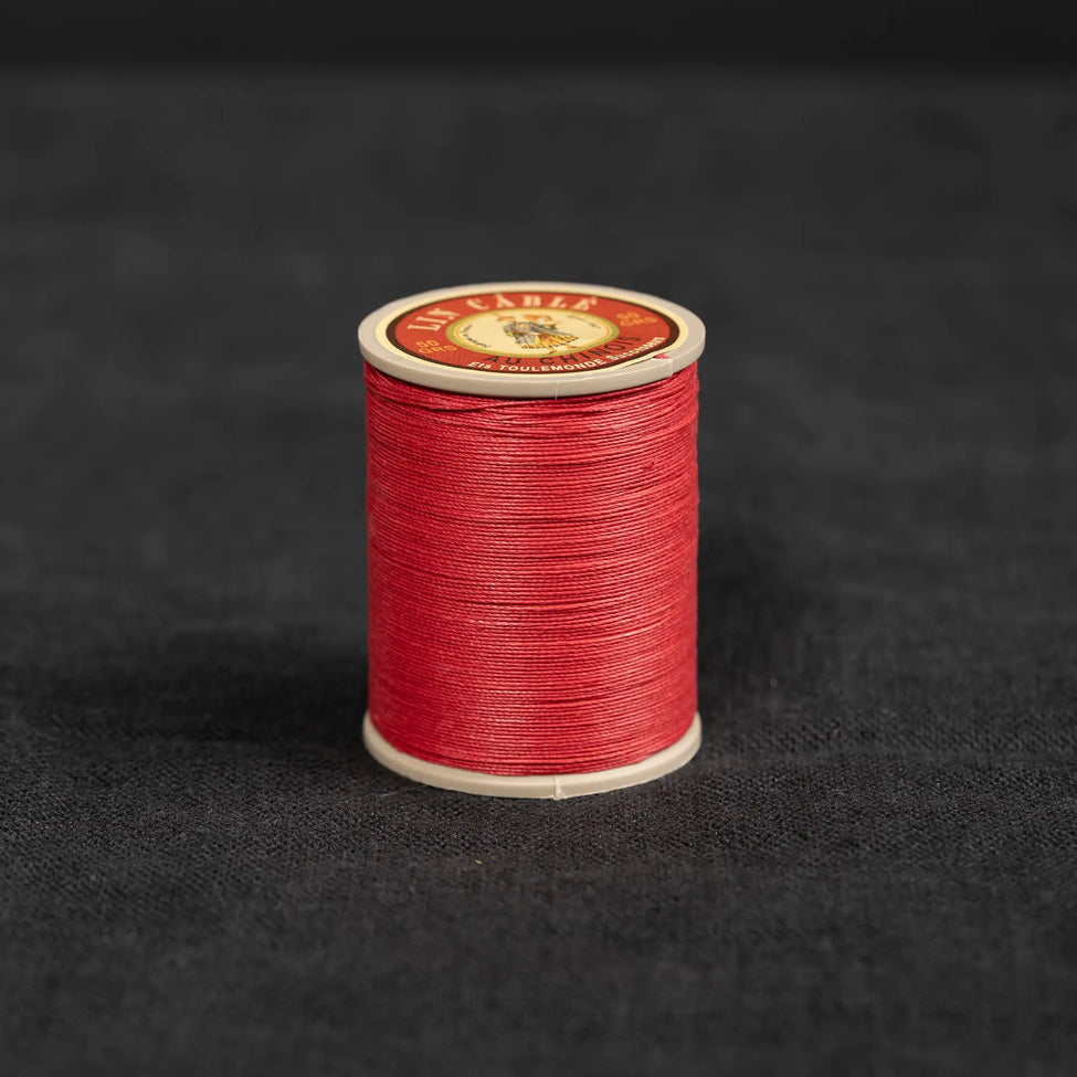 Fil Au Chinois #332 - 128 Red (0.77mm) Waxed Linen Thread  "Lin Cable" Made in France