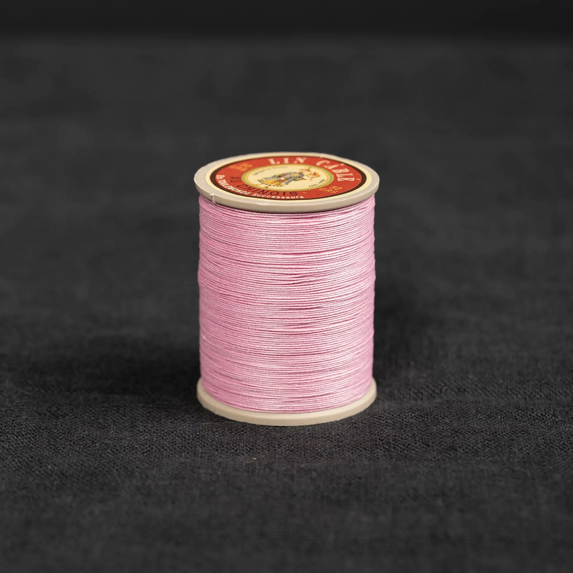 Fil Au Chinois #332 - 200 Pink (0.77mm) Waxed Linen Thread  "Lin Cable" Made in France