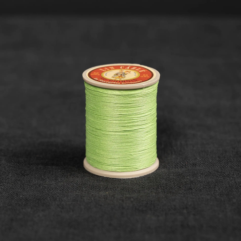 Fil Au Chinois #332 - 455 Light Green (0.77mm) Waxed Linen Thread  "Lin Cable" Made in France