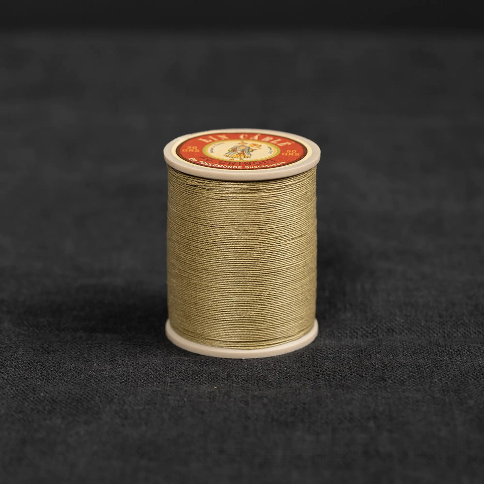 Fil Au Chinois #332 - 643 Moss (0.77mm) Waxed Linen Thread  "Lin Cable" Made in France