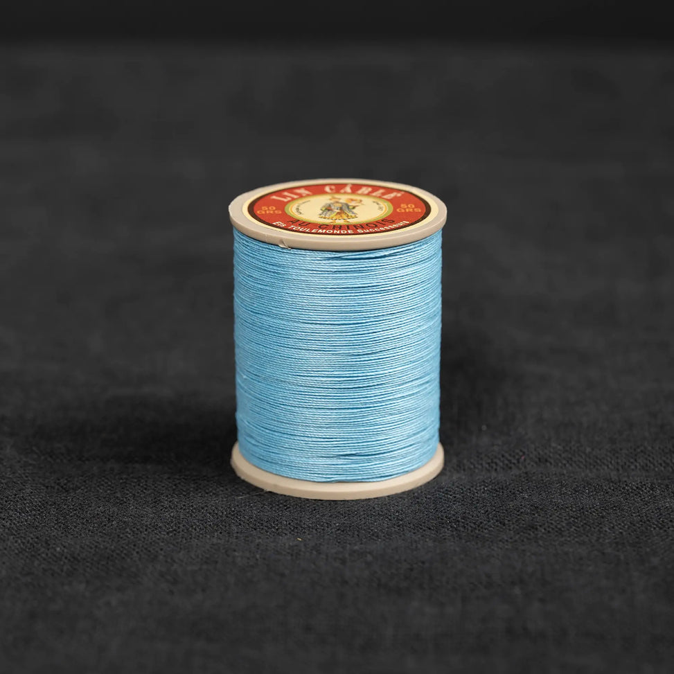 Fil Au Chinois #432 - 677 Turquoise (0.63mm) Waxed Linen Thread  "Lin Cable" Made in France