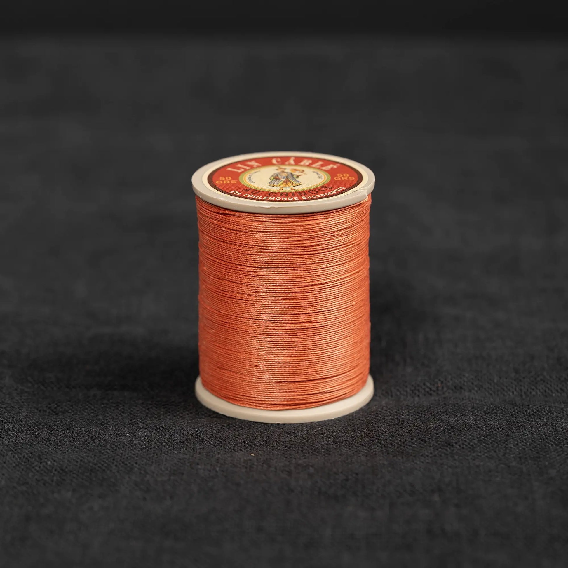 Fil Au Chinois #532 - 420 Pumpkin (0.57mm) Waxed Linen Thread  "Lin Cable" Made in France